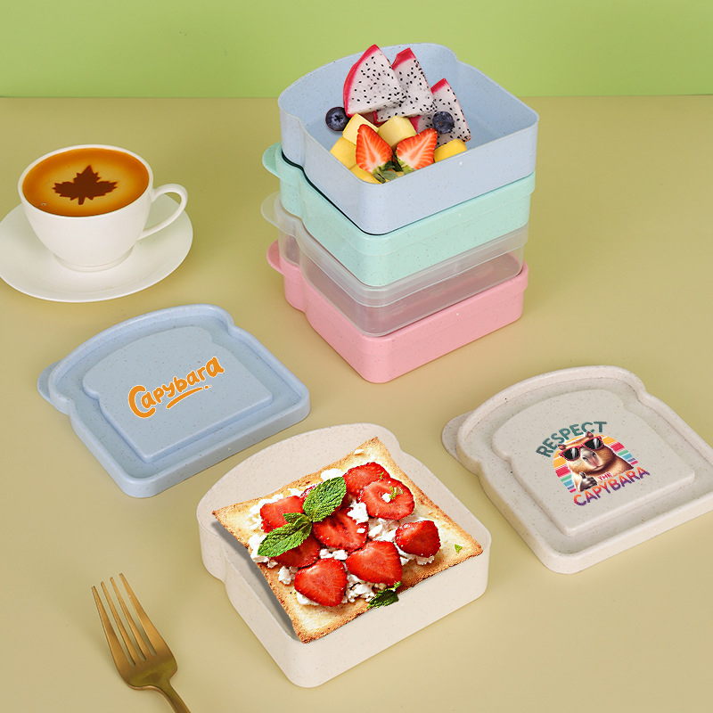 カピバラサンドイッチ食品保存ケースコンテナサラダフルーツスナ - Food Storage Box Plastic のレビューと価格