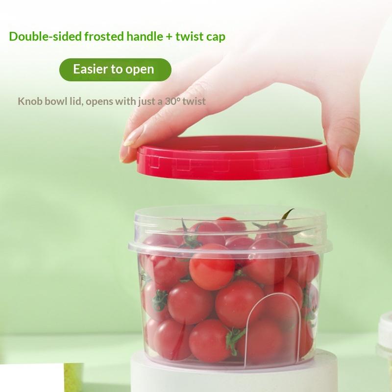 【HG】4個入り丸型食品保存容器 キッチン冷蔵庫収納容器 果 - Food Storage Glass Round のレビューと価格