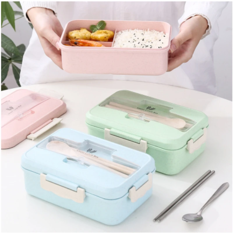 小麦麦わら電子弁当箱、食器、食品保存容器、子供、学校、オフィ - Food Storage Plastic Bag のレビューと価格