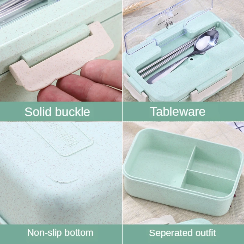 小麦麦わら電子弁当箱、食器、食品保存容器、子供、学校、オフィ - Food Storage Plastic Bag のレビューと価格