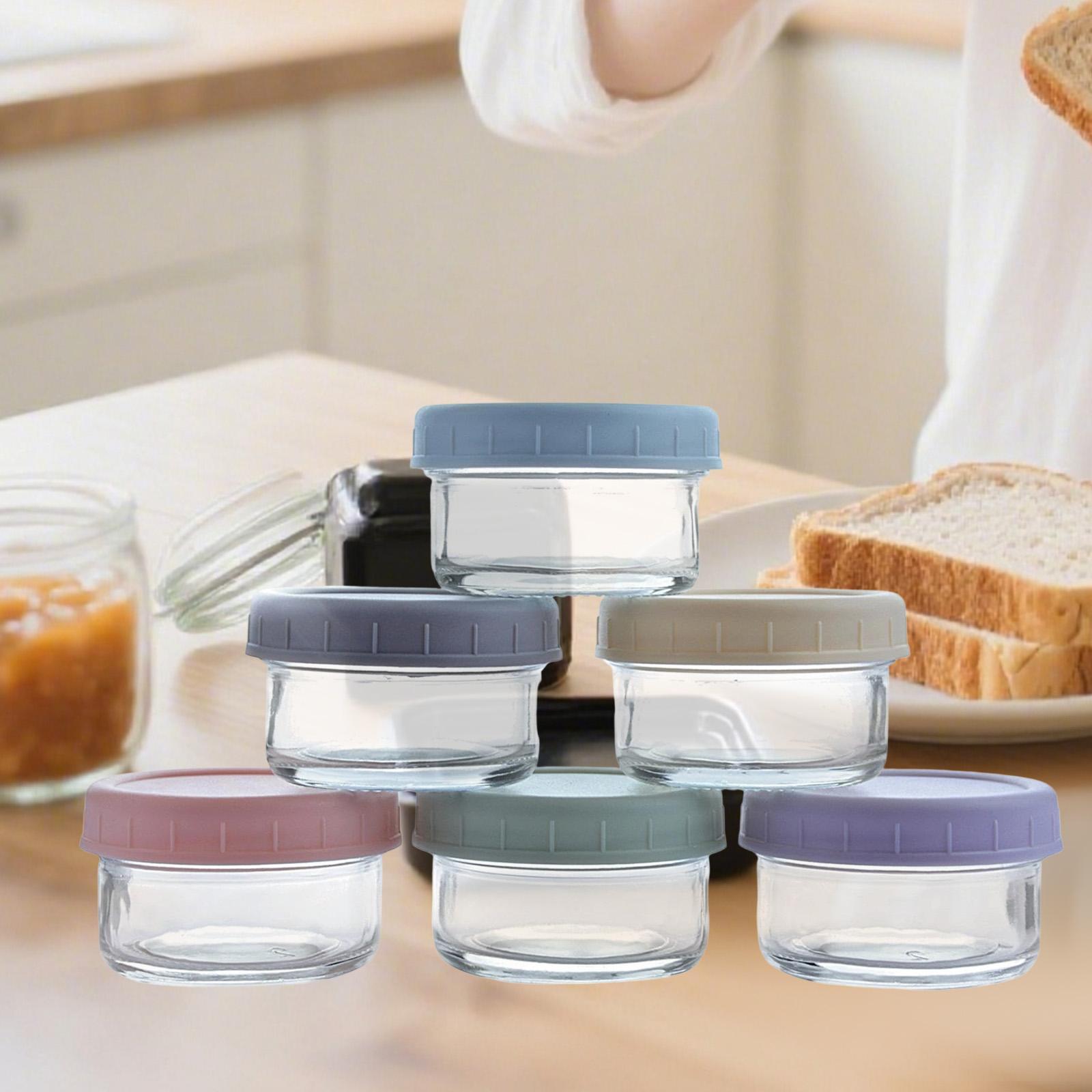 漏れ防止蓋付きミニガラス瓶、キッチンのスパイス、ソース、食品 - Food Storage Glass Round のレビューと価格