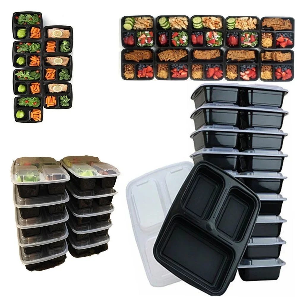 7パック 3コンパートメント 食事準備コンテナ 極厚食品保存 - Food Storage Prep Containers のレビューと価格