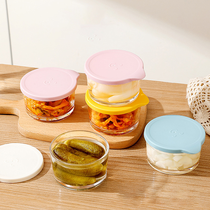 ● 電子レンジ対応丸型食品保存容器高硼珪酸ガラスピクルス密封 - Food Storage Glass Round のレビューと価格