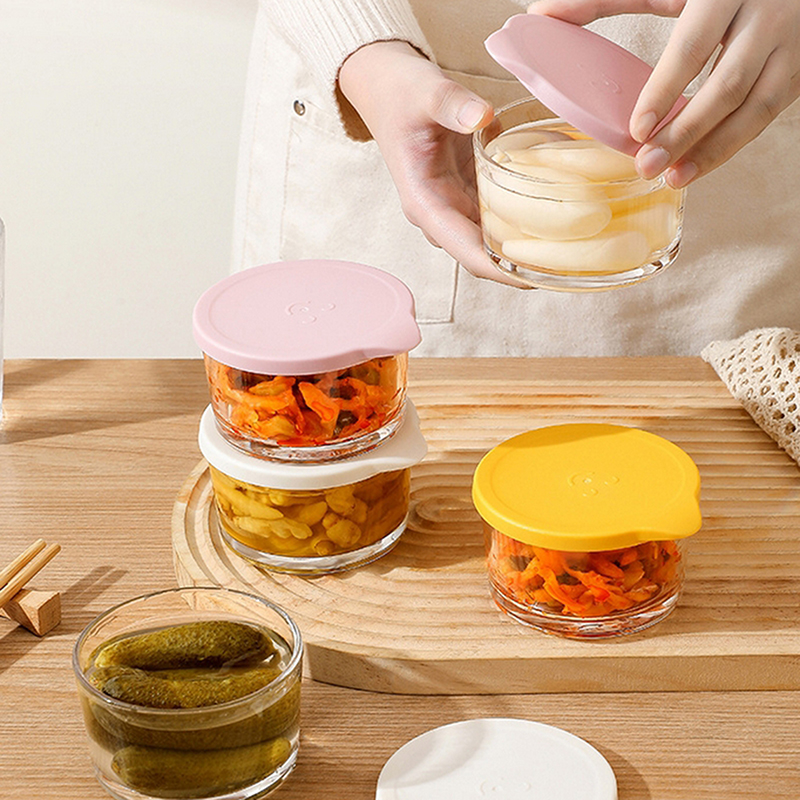 ● 電子レンジ対応丸型食品保存容器高硼珪酸ガラスピクルス密封 - Food Storage Glass Round のレビューと価格