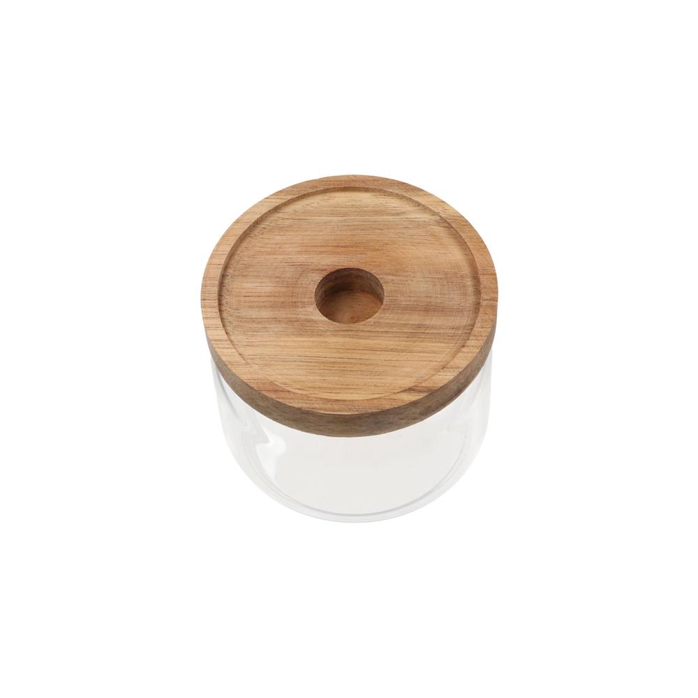 多用途木製蓋付きガラス食品保存瓶 コーヒー豆用透明キッチン容 - Food Storage Glass Round のレビューと価格