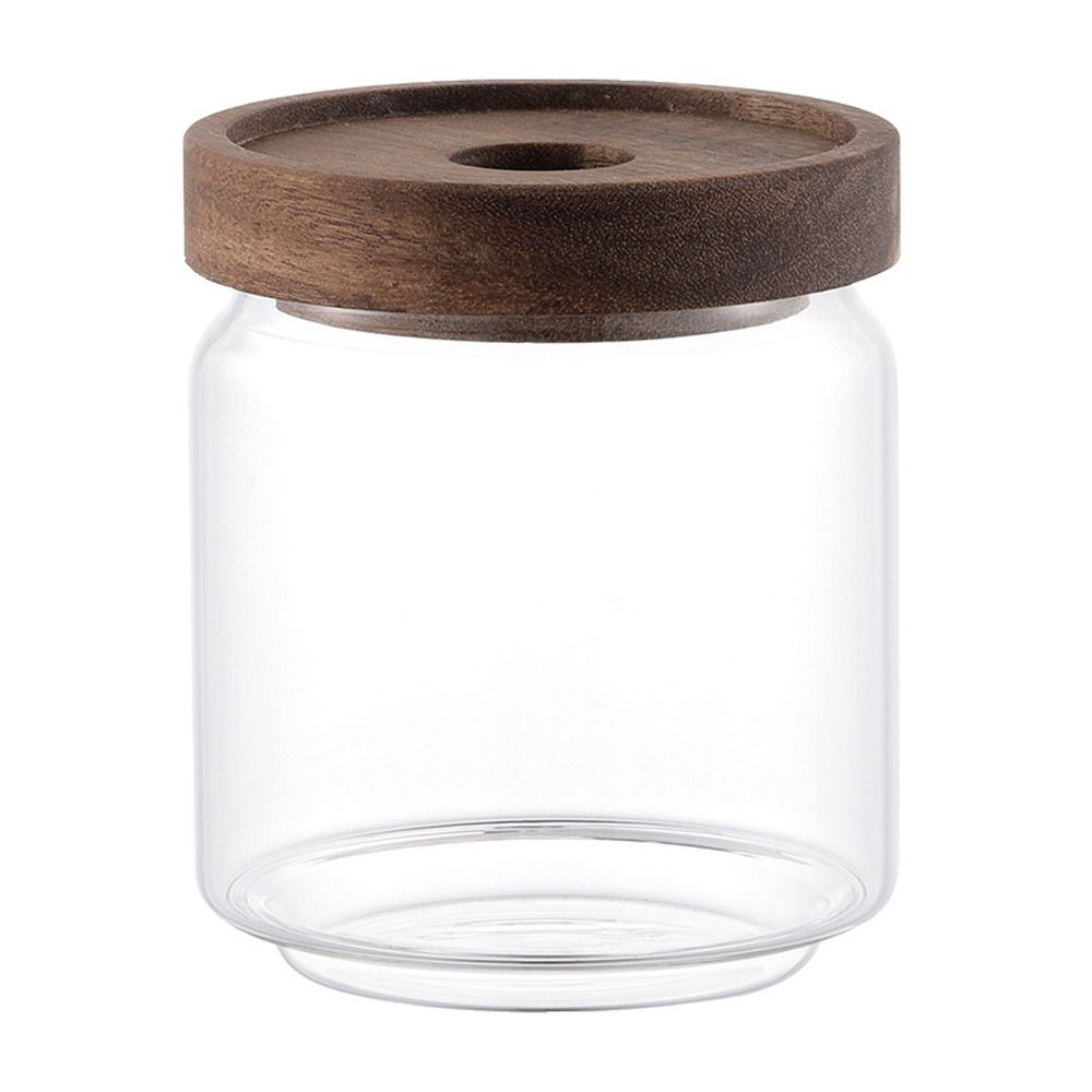 多用途木製蓋付きガラス食品保存瓶 コーヒー豆用透明キッチン容 - Food Storage Glass Round のレビューと価格