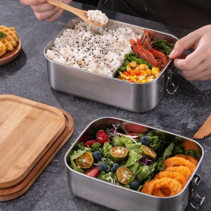 ステンレス鋼の竹のふた,弁当箱,食品収納ボックス,和風,新し - Food Storage System のレビューと価格