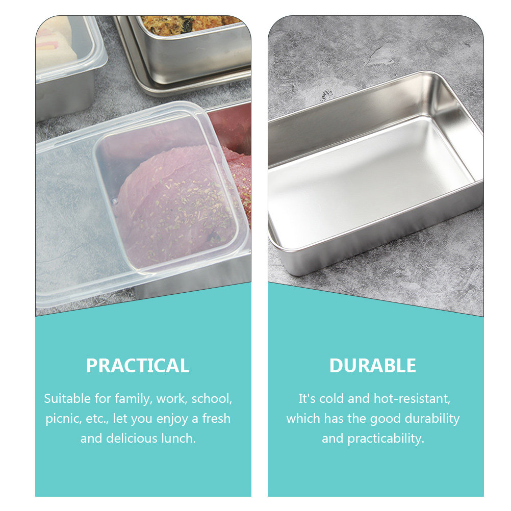 ステンレス保存ボックスポータブル密閉食品容器長方形ランチボッ - Food Storage Box Plastic のレビューと価格