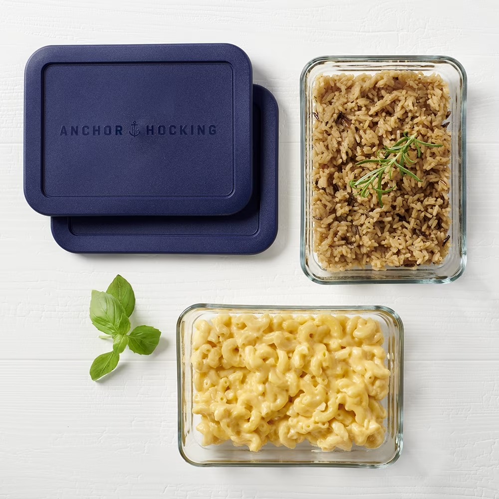 蓋付きガラス製食品保存容器、3カップ長方形、2個セット - Food Storage Plastic Container のレビューと価格