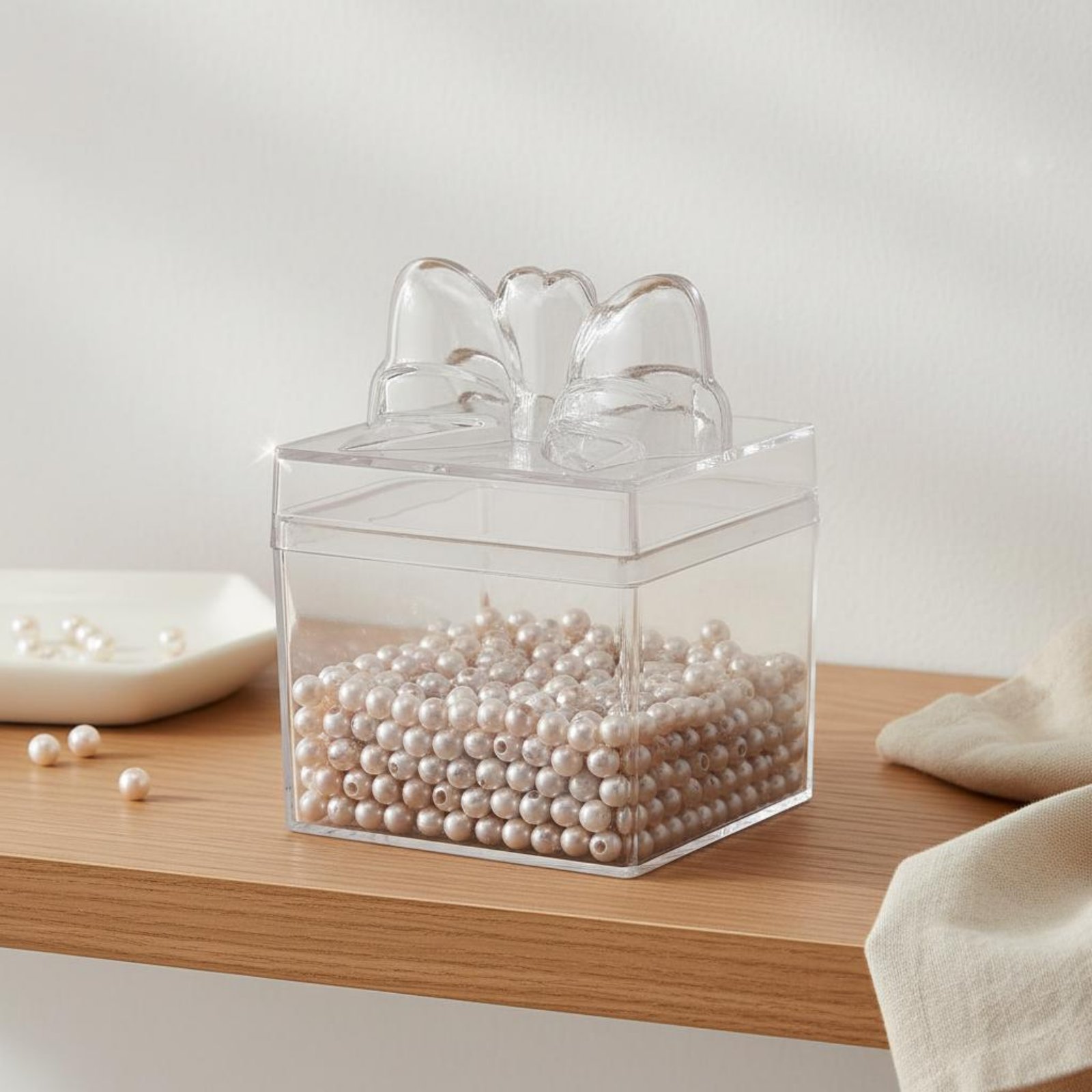 透明プラスチック製キャンディボックス、リボン付き多目的透明キ - Food Storage Box Plastic のレビューと価格