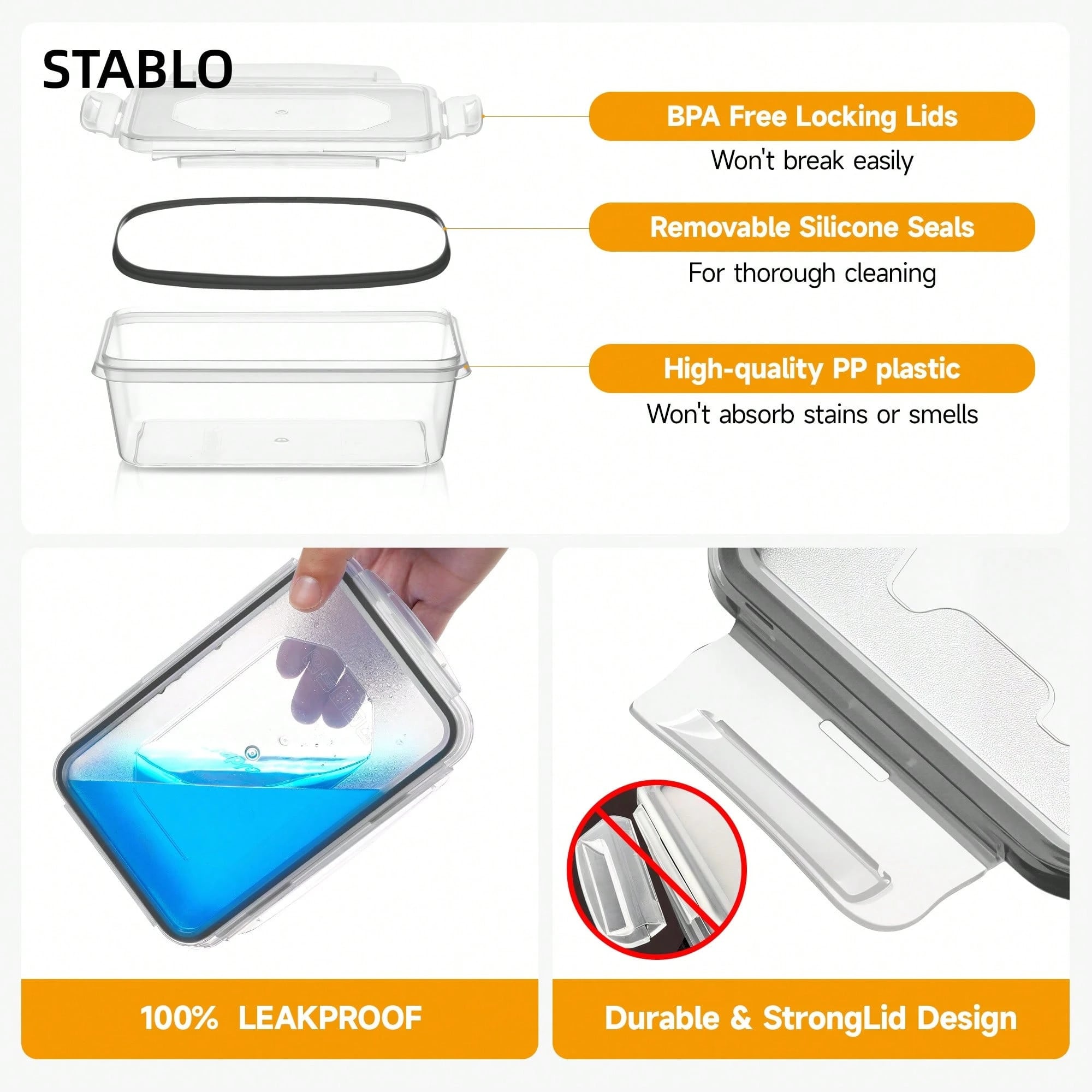 12個のプラスチック製密封食品保存箱、穀物や果物の保管に適し - Food Storage Box Plastic のレビューと価格