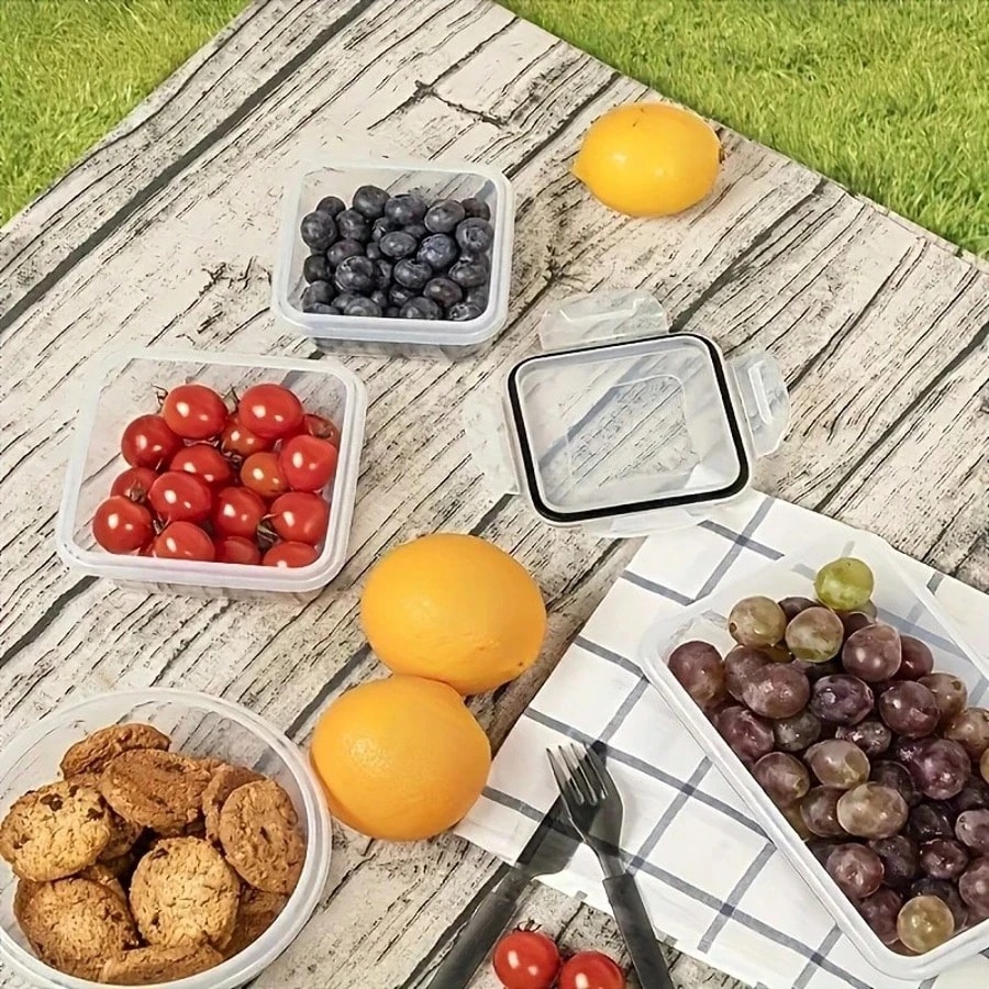 12個のプラスチック製密封食品保存箱、穀物や果物の保管に適し - Food Storage Box Plastic のレビューと価格