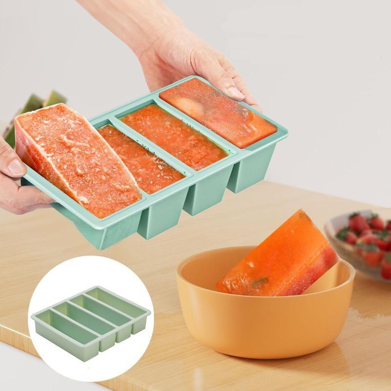 特大シリコン製フードトレイ（蓋付き）、4つの大きな型、家庭用 - Food Storage Silicone のレビューと価格
