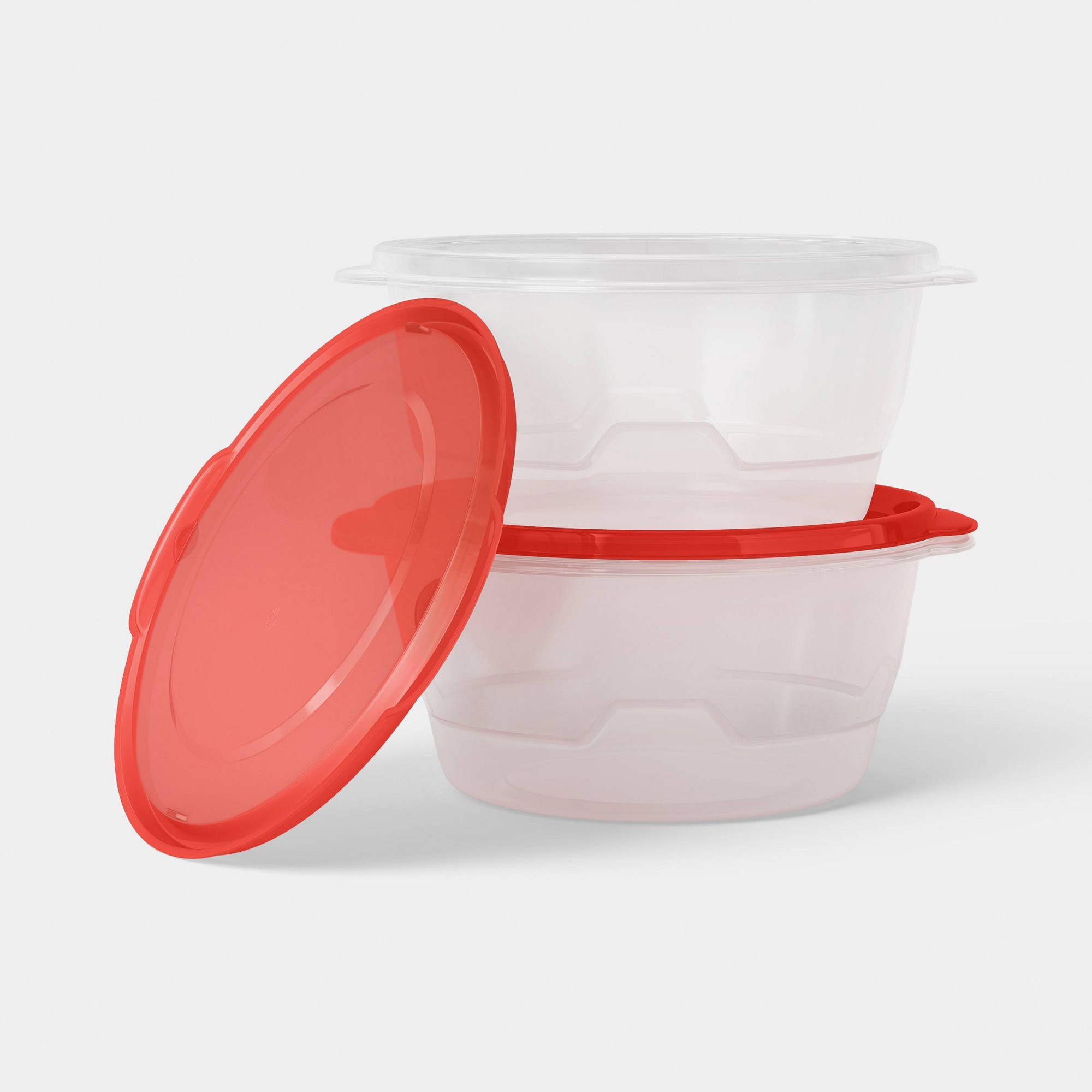 2ct大型丸型食品保存容器 128オンス 透明プラスチック蓋 - Food Storage Prep Containers のレビューと価格