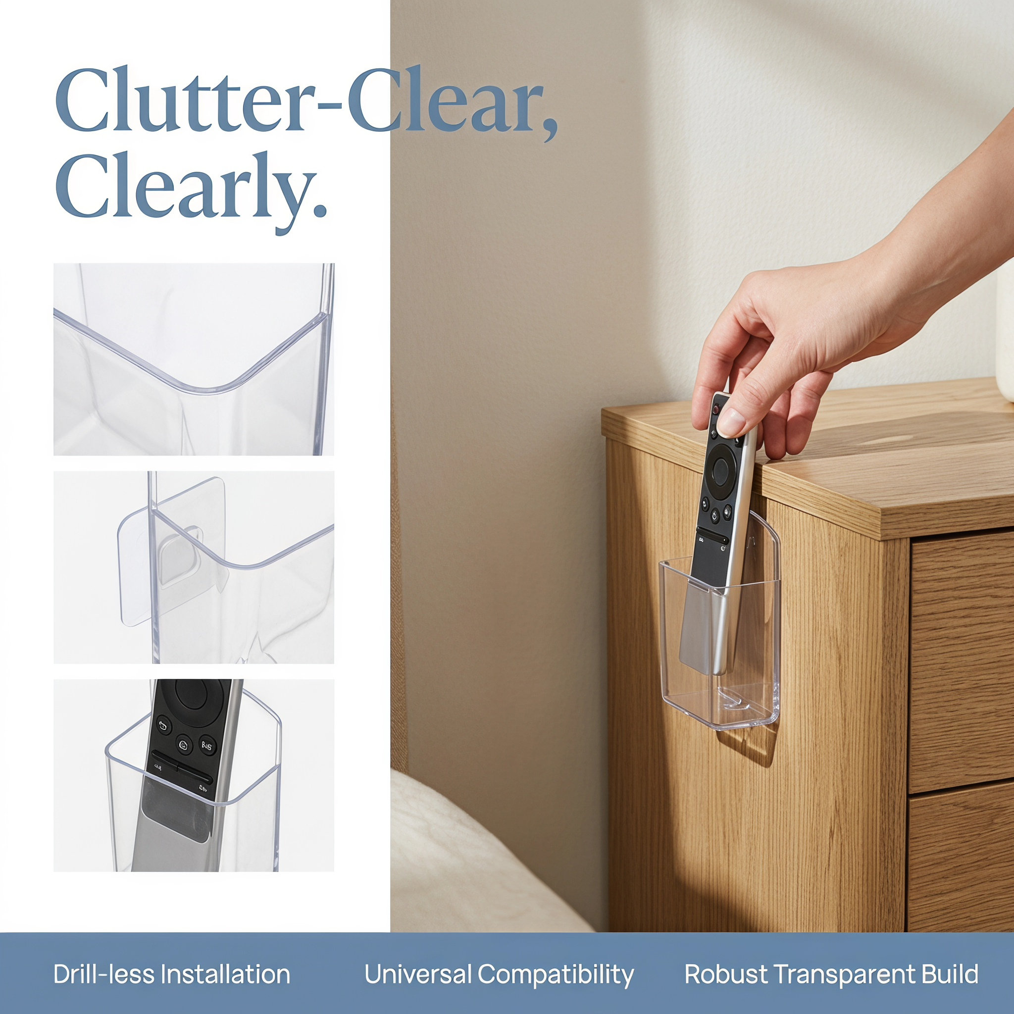 リモコンホルダー 壁掛け 3.9x2.5x1.2インチ プラ - Food Storage Box Plastic のレビューと価格