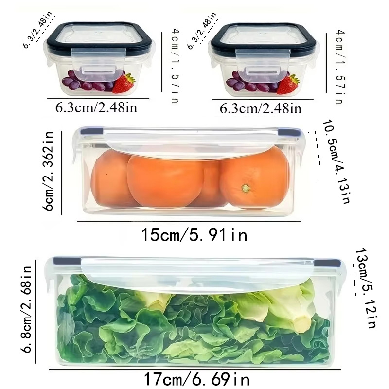 8個セットには、4つの容器と4つの蓋が含まれています。気密食 - Food Storage System のレビューと価格