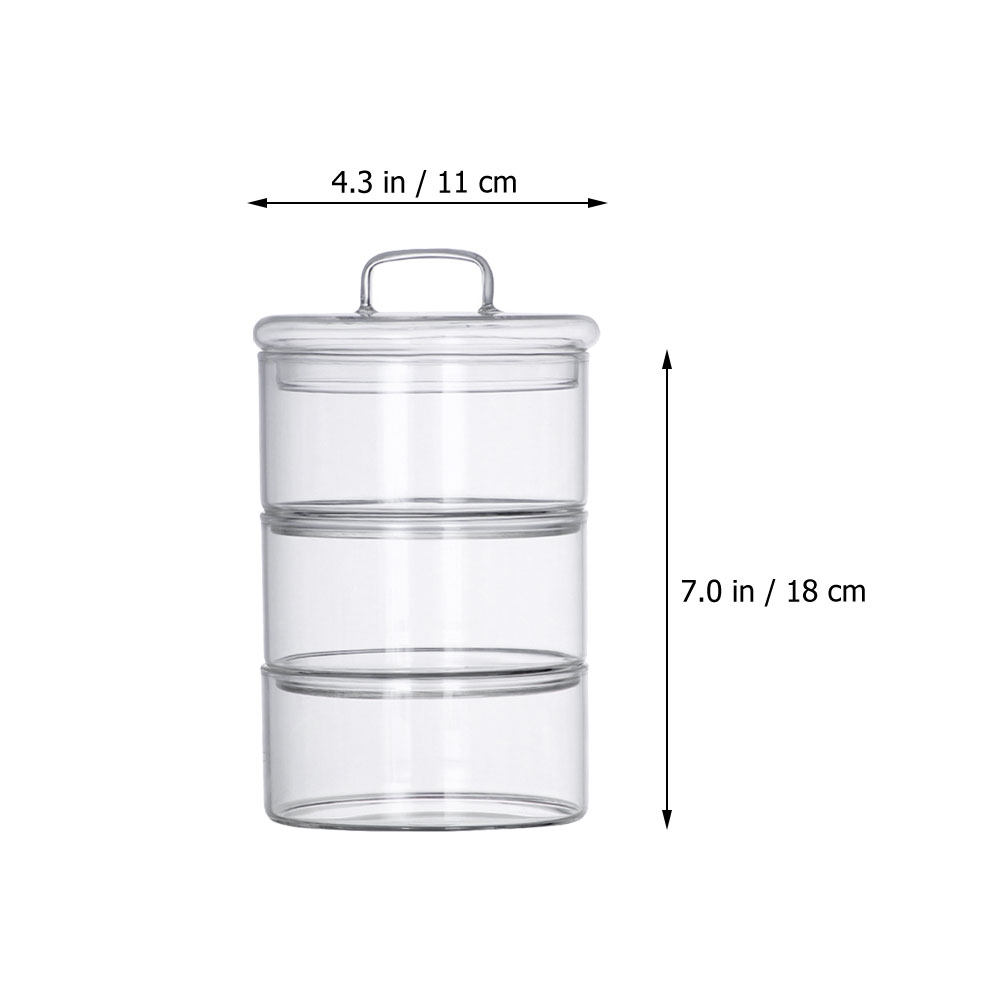 1セットクリアガラス保存容器サラダサービング容器積み重ね可能 - Food Storage Jar Glass のレビューと価格