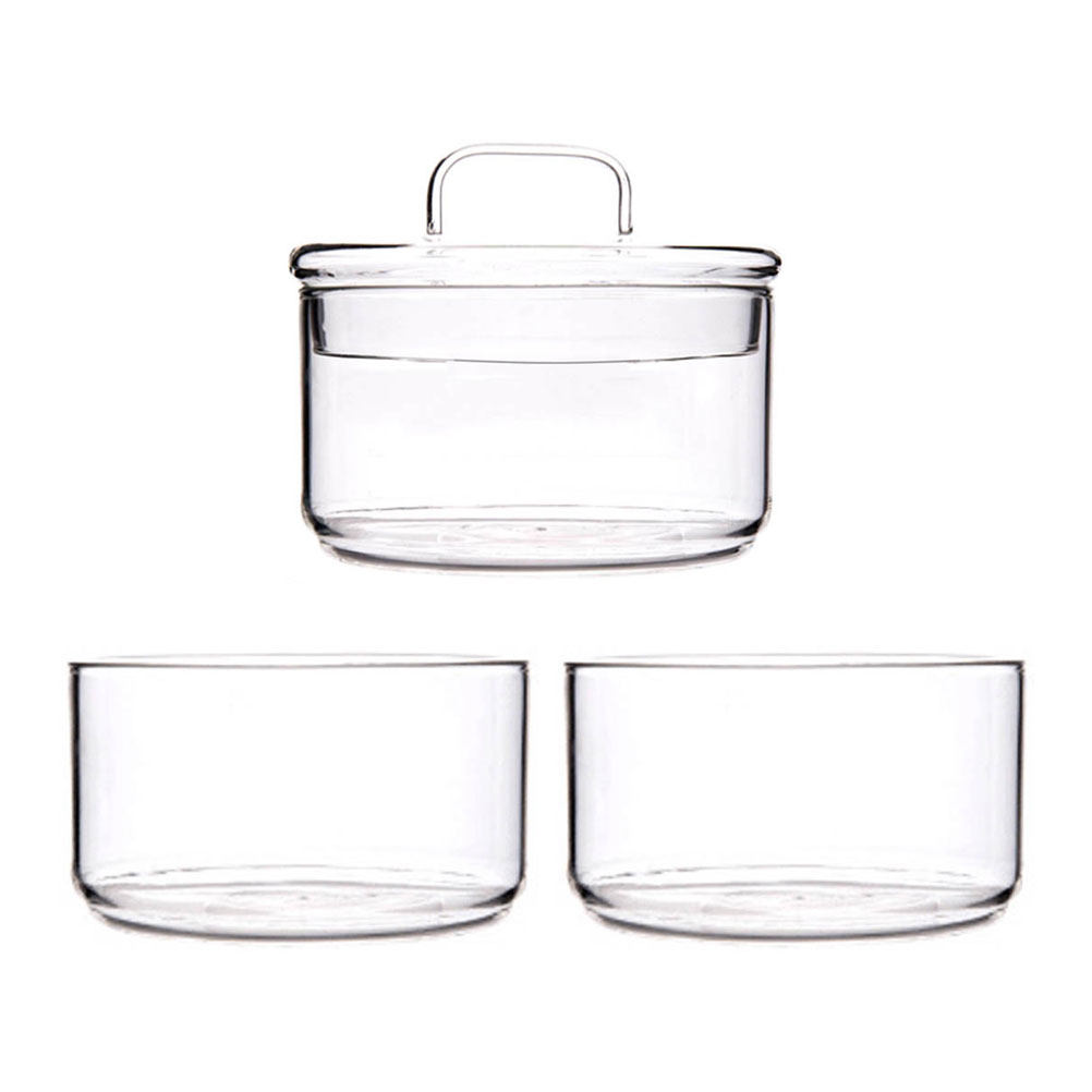 1セットクリアガラス保存容器サラダサービング容器積み重ね可能 - Food Storage Jar Glass のレビューと価格