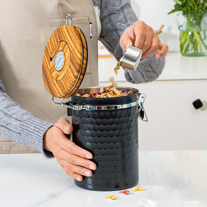 キッチンステンレス製コーヒー缶 密閉コーヒー豆食品保存容器  - Food Storage Canister のレビューと価格