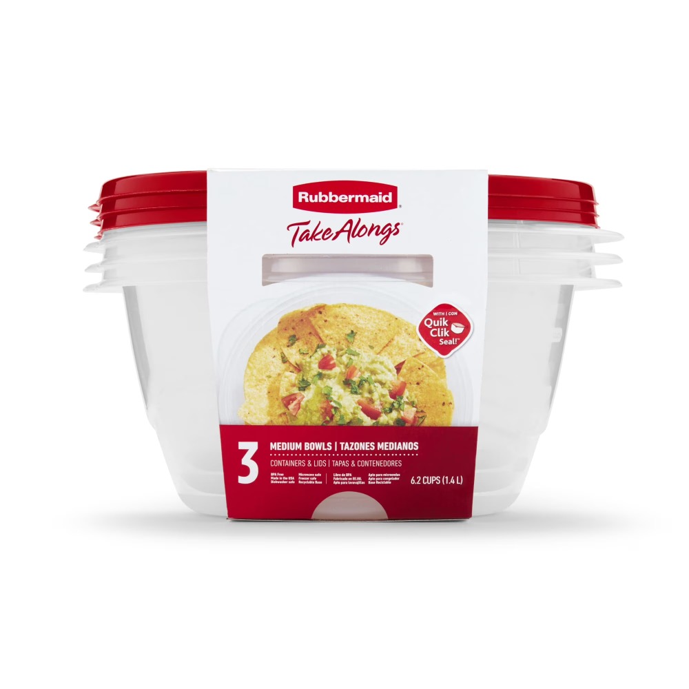 蓋付き大型丸型食品保存容器、3個セット、各容量6.2カップ、 - Food Storage Prep Containers のレビューと価格