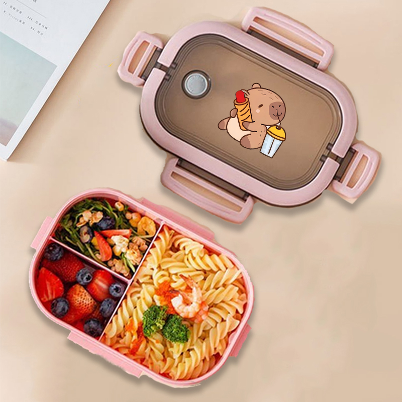 カピバラ弁当箱アニメ動物プリント食品保存容器子供学校ピクニッ - Food Storage In The Kitchen のレビューと価格