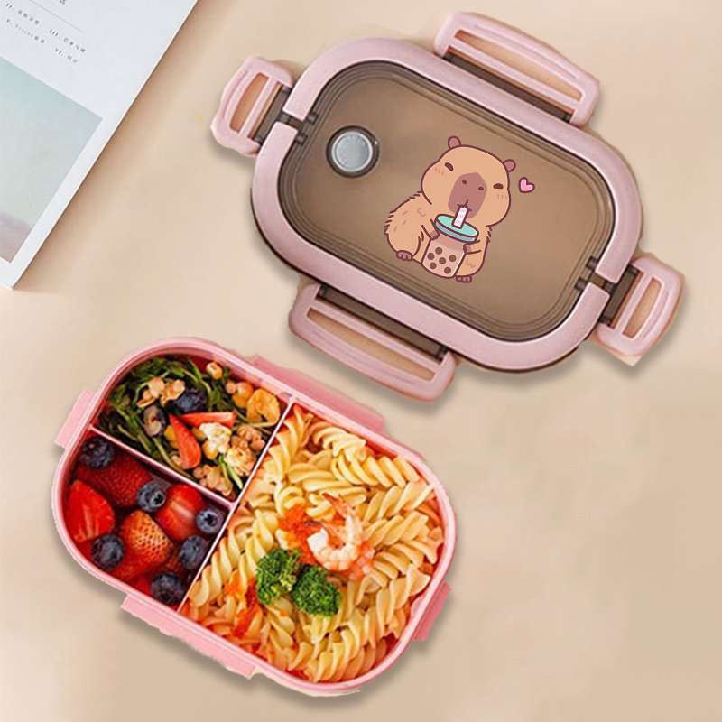 カピバラ弁当箱アニメ動物プリント食品保存容器子供学校ピクニッ - Food Storage In The Kitchen のレビューと価格