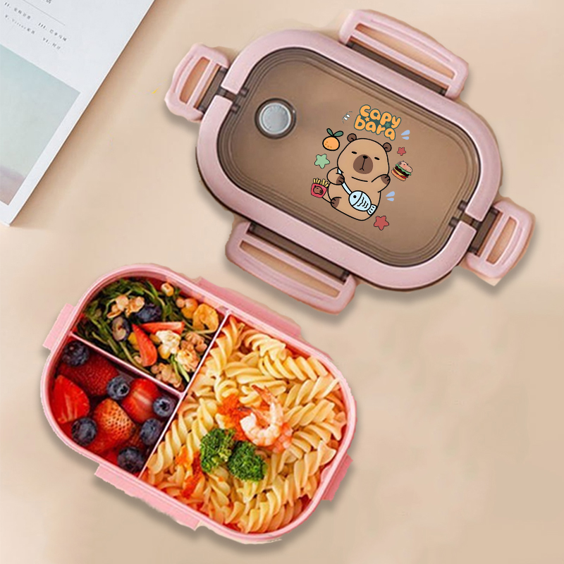 カピバラ弁当箱アニメ動物プリント食品保存容器子供学校ピクニッ - Food Storage In The Kitchen のレビューと価格