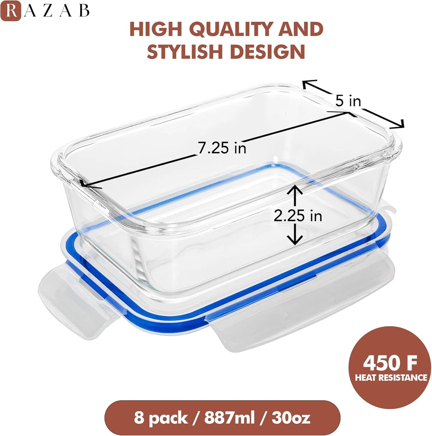 16個入り（8個セット）30オンスガラス製ミールプレップ容器 - Food Storage Prep Containers のレビューと価格