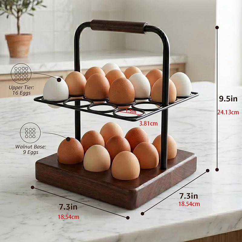 ファームハウス風カウンター用卵ホルダー、2段卵オーガナイザー - Egg Storage Holder のレビューと価格