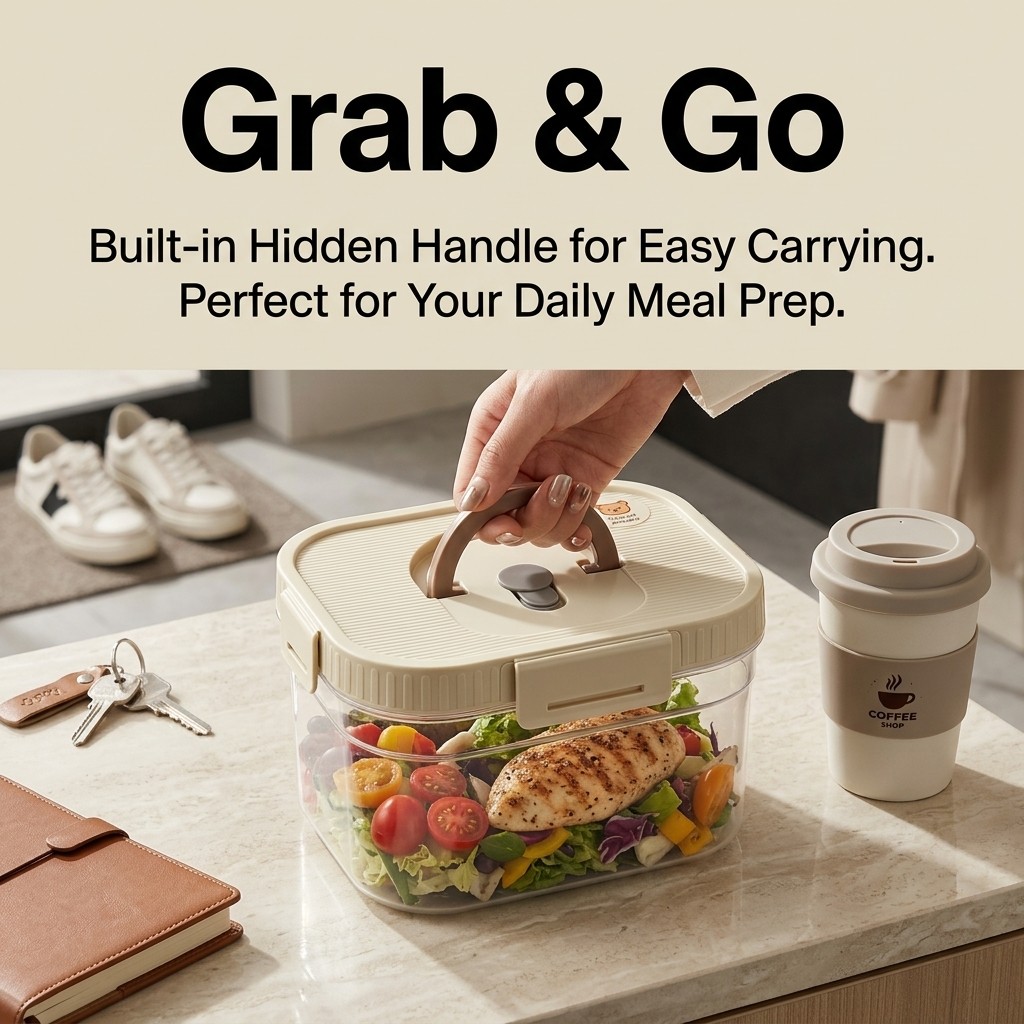 積み重ね可能な食品保存容器 ハンドル付き 密閉漏れ防止 透明 - Food Storage Box Plastic のレビューと価格