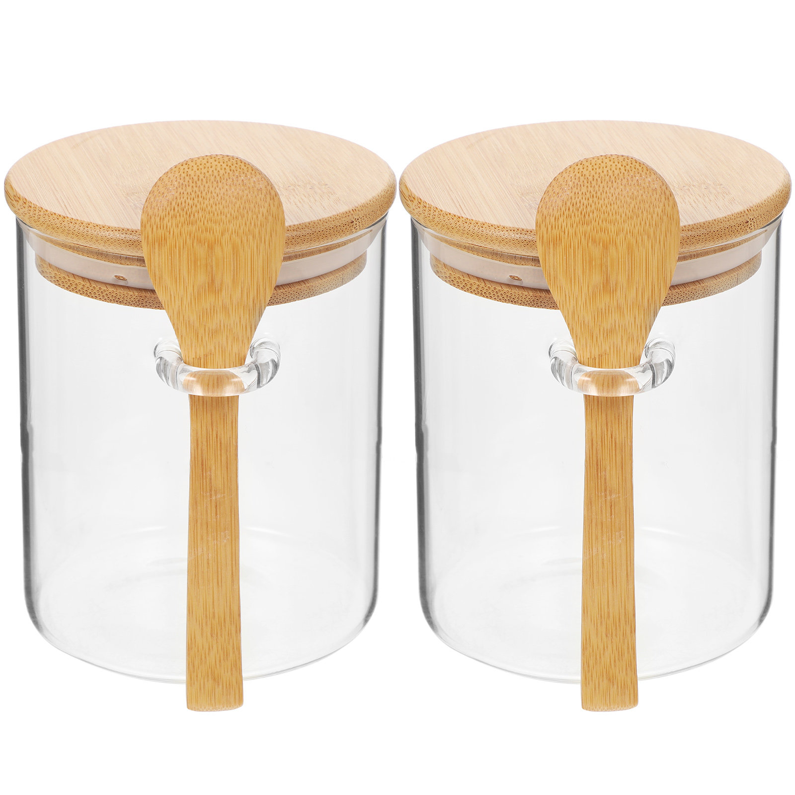 2個入り小麦粉砂糖保存容器透明食品瓶キッチンジャーガラス茶瓶 - Food Storage In The Kitchen のレビューと価格