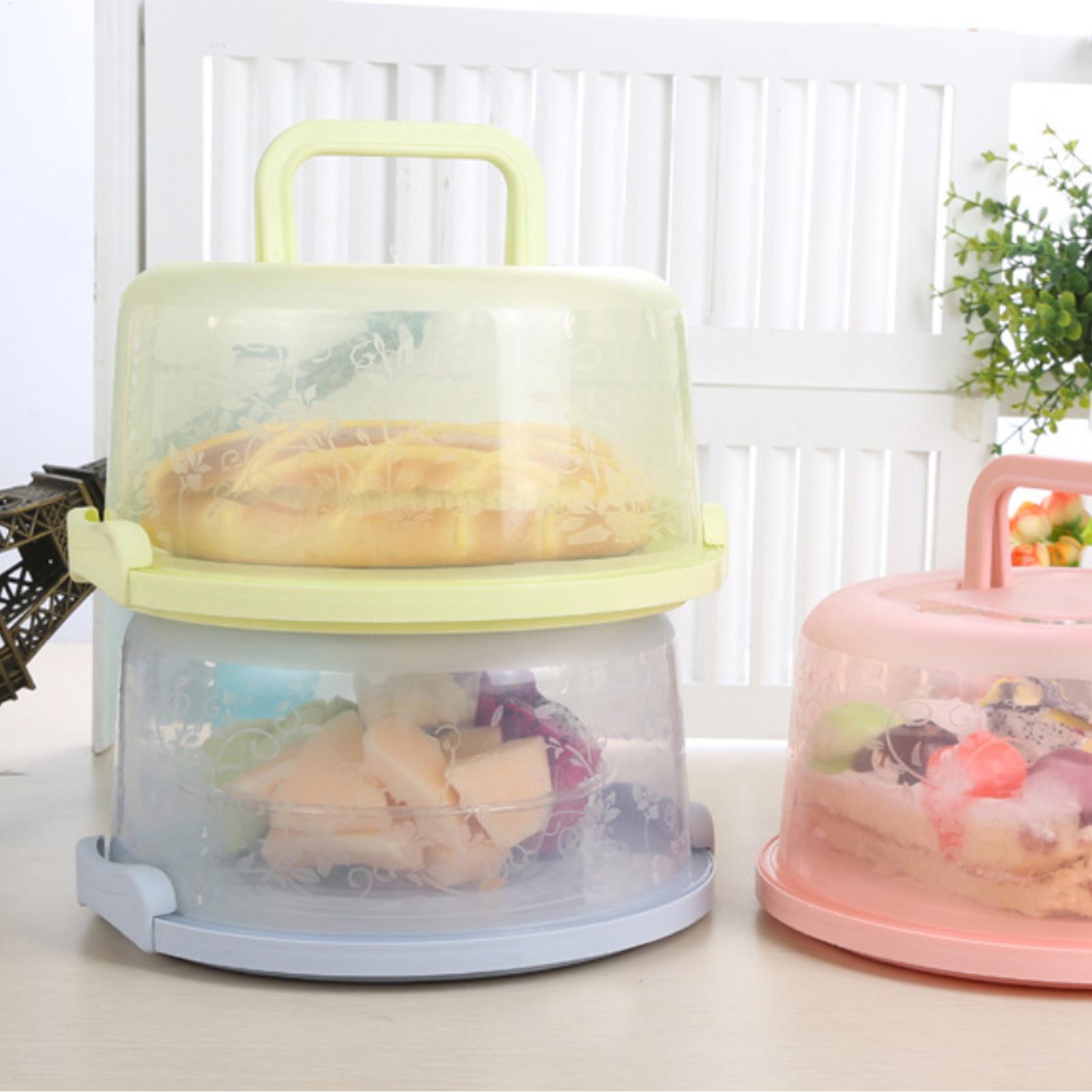 携帯用ケーキキャリア 再利用可能な気密ボックス ポータブルケ - Food Storage Box Plastic のレビューと価格