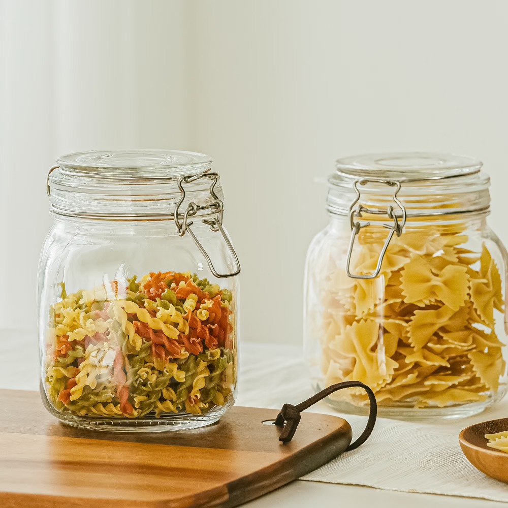 メインステイズ 38オンス ガラス製食品保存容器 ロック式密 - Food Storage Canister のレビューと価格