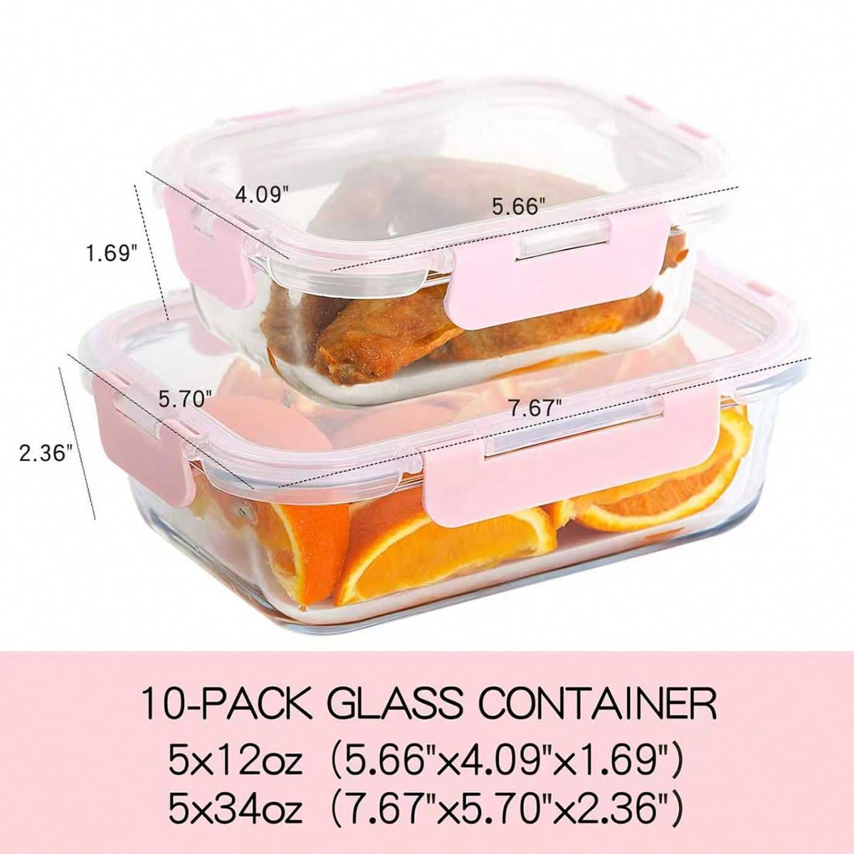 10個入りガラス製ミールプレップ容器、蓋付き食品保存容器、気 - Food Storage Prep Containers のレビューと価格