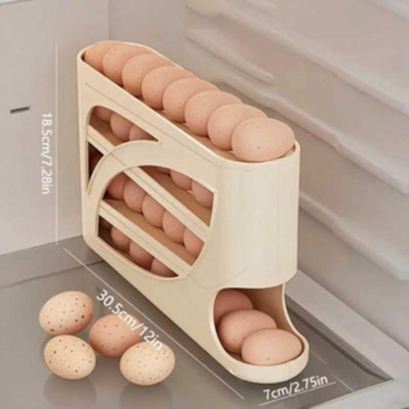 冷蔵庫用回転式卵ディスペンサー - 冷蔵庫ドア用自動回転卵ホ - Egg Storage Holder のレビューと価格