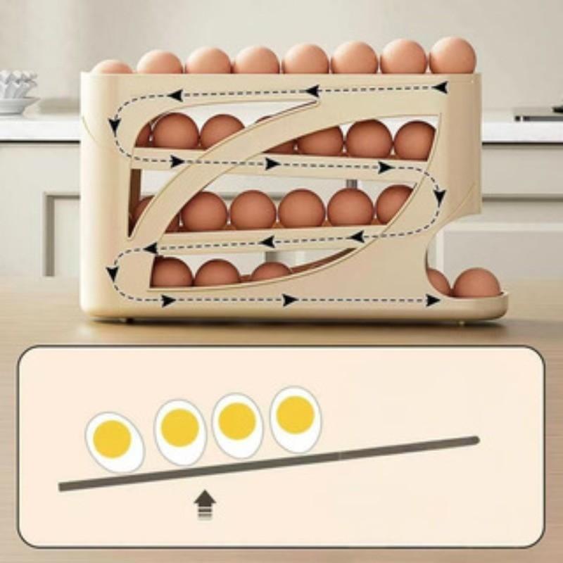 冷蔵庫用回転式卵ディスペンサー - 冷蔵庫ドア用自動回転卵ホ - Egg Storage Holder のレビューと価格