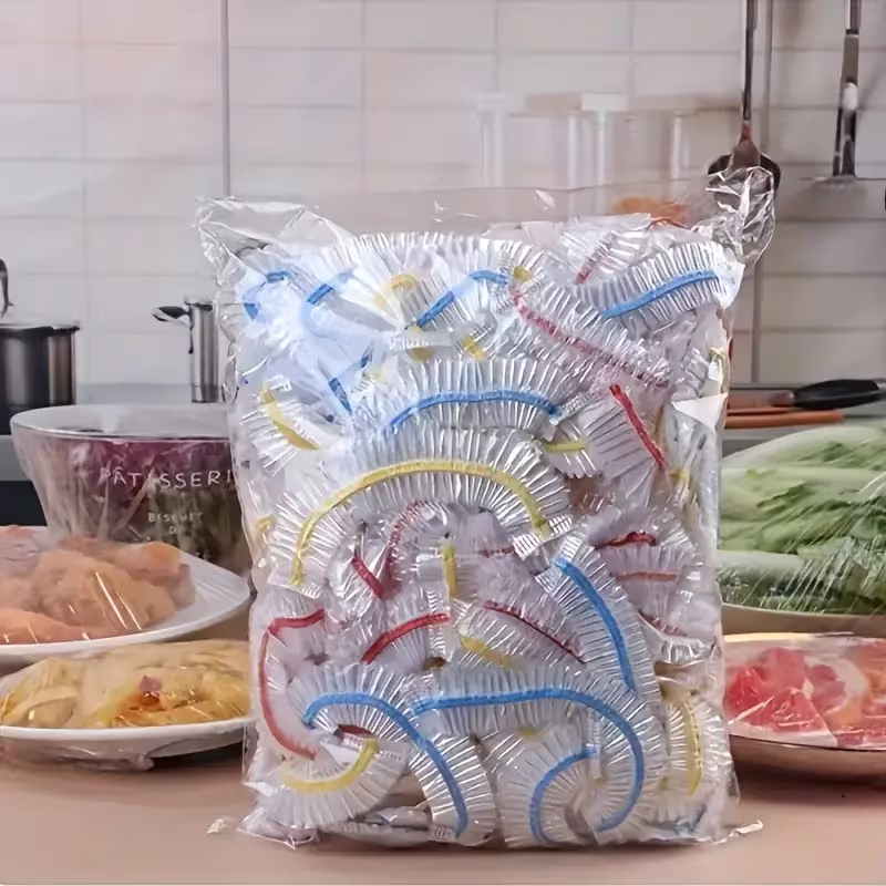 食品グレードの使い捨て鮮度保持カバー、電子レンジ対応プラスチ - Food Storage Plastic Bag のレビューと価格