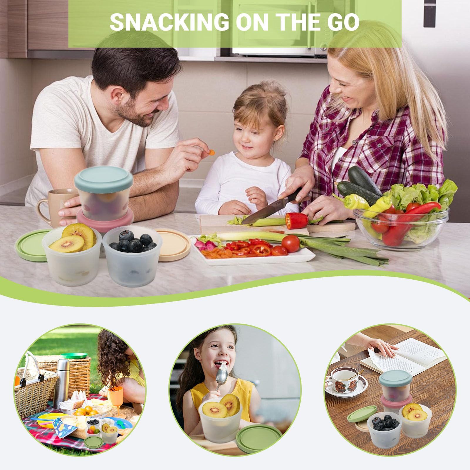 食品グレードシリコン製ベビーフード容器、気密保存容器、冷凍・ - Food Storage Silicone のレビューと価格