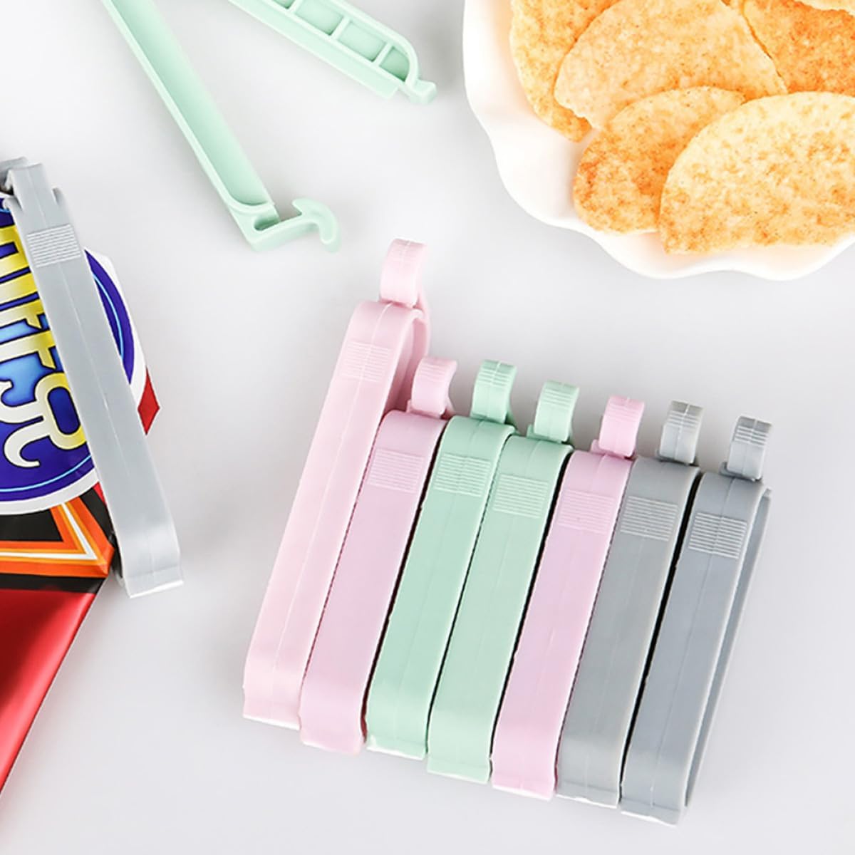 12個入りミックスカラープラスチック製シーリングクリップ、食 - Food Storage Plastic Bag のレビューと価格