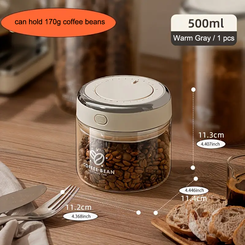 500/1100/1700mlコーヒー豆真空密閉タンクCO2 - Food Storage Jar Glass のレビューと価格