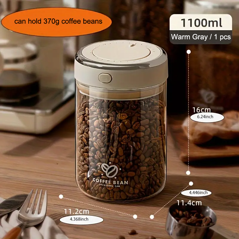 500/1100/1700mlコーヒー豆真空密閉タンクCO2 - Food Storage Jar Glass のレビューと価格