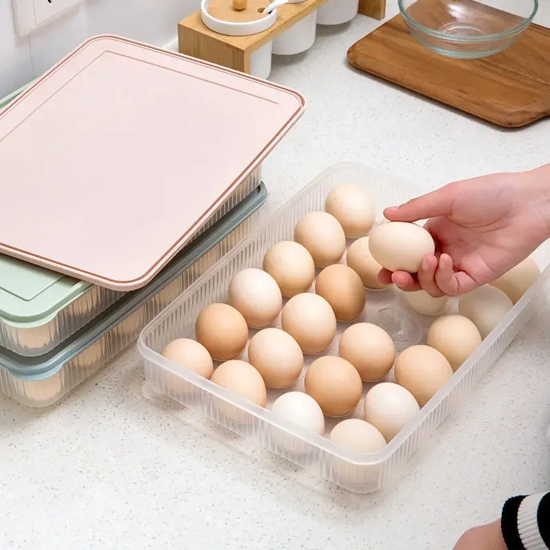 24グリッド冷蔵庫卵収納ボックス キッチン冷蔜庫家庭用保存プ - Egg Storage Holder のレビューと価格
