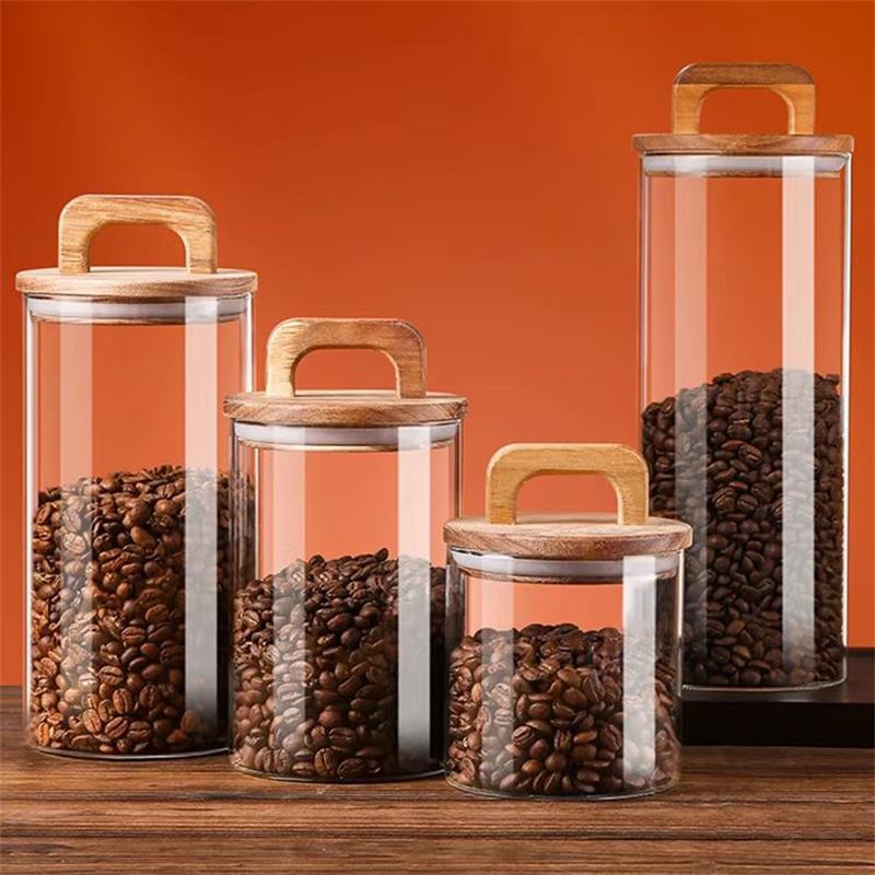 透明なガラス瓶 竹蓋付き 密封キャニスター 食品保存容器 ル - Food Storage Jar Glass のレビューと価格