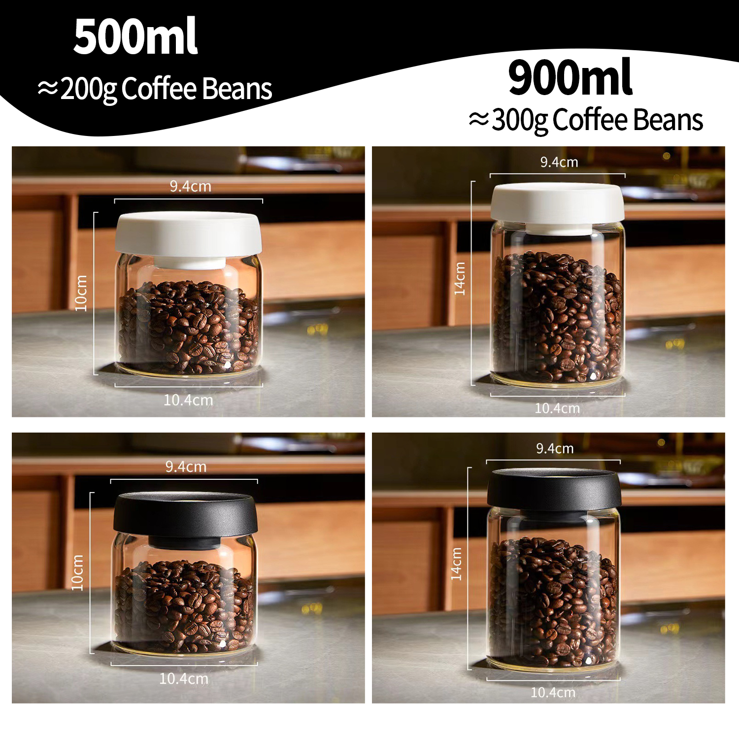 OANKR 真空コーヒーキャニスター 500ml 900ml - Food Storage Canister のレビューと価格