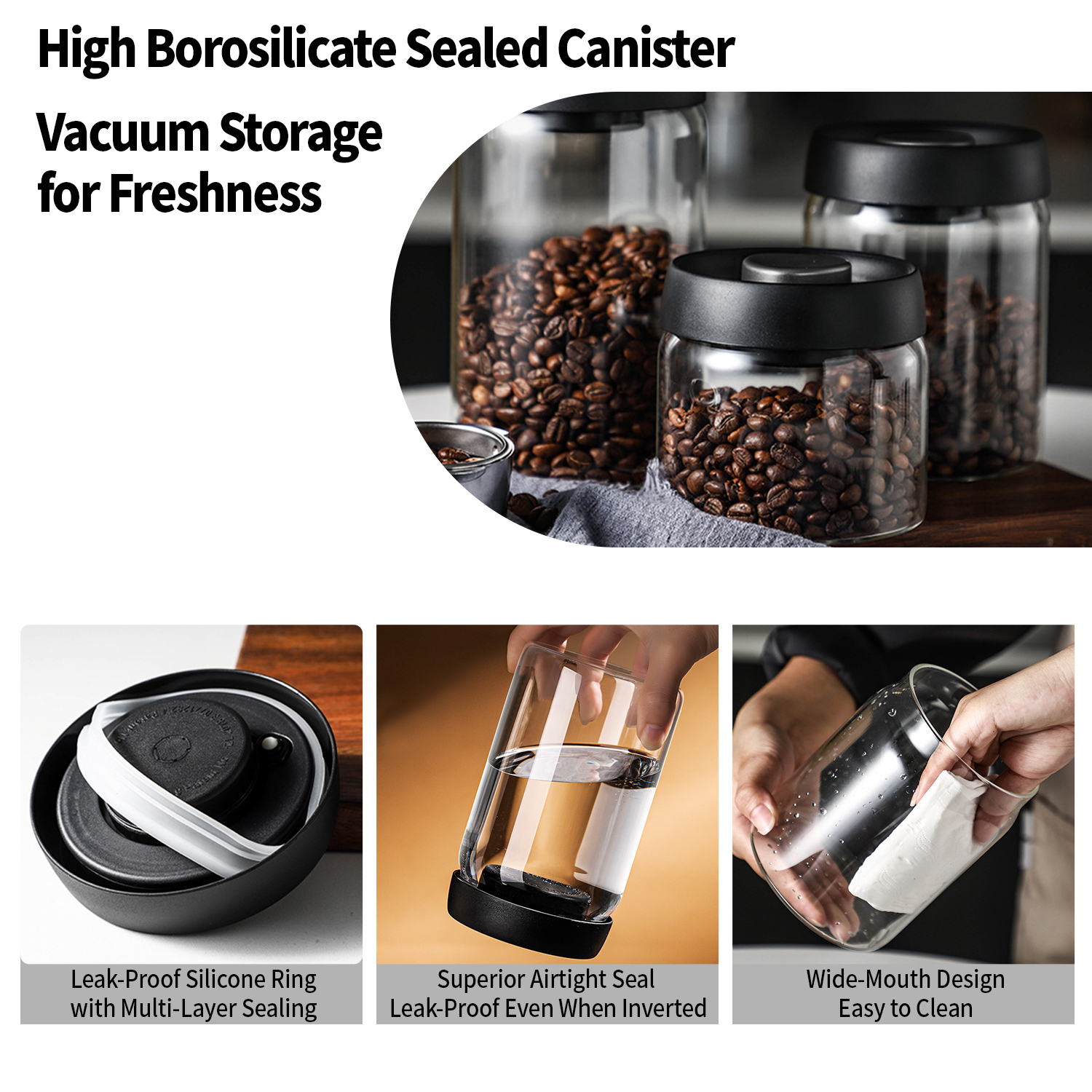 OANKR 真空コーヒーキャニスター 500ml 900ml - Food Storage Canister のレビューと価格