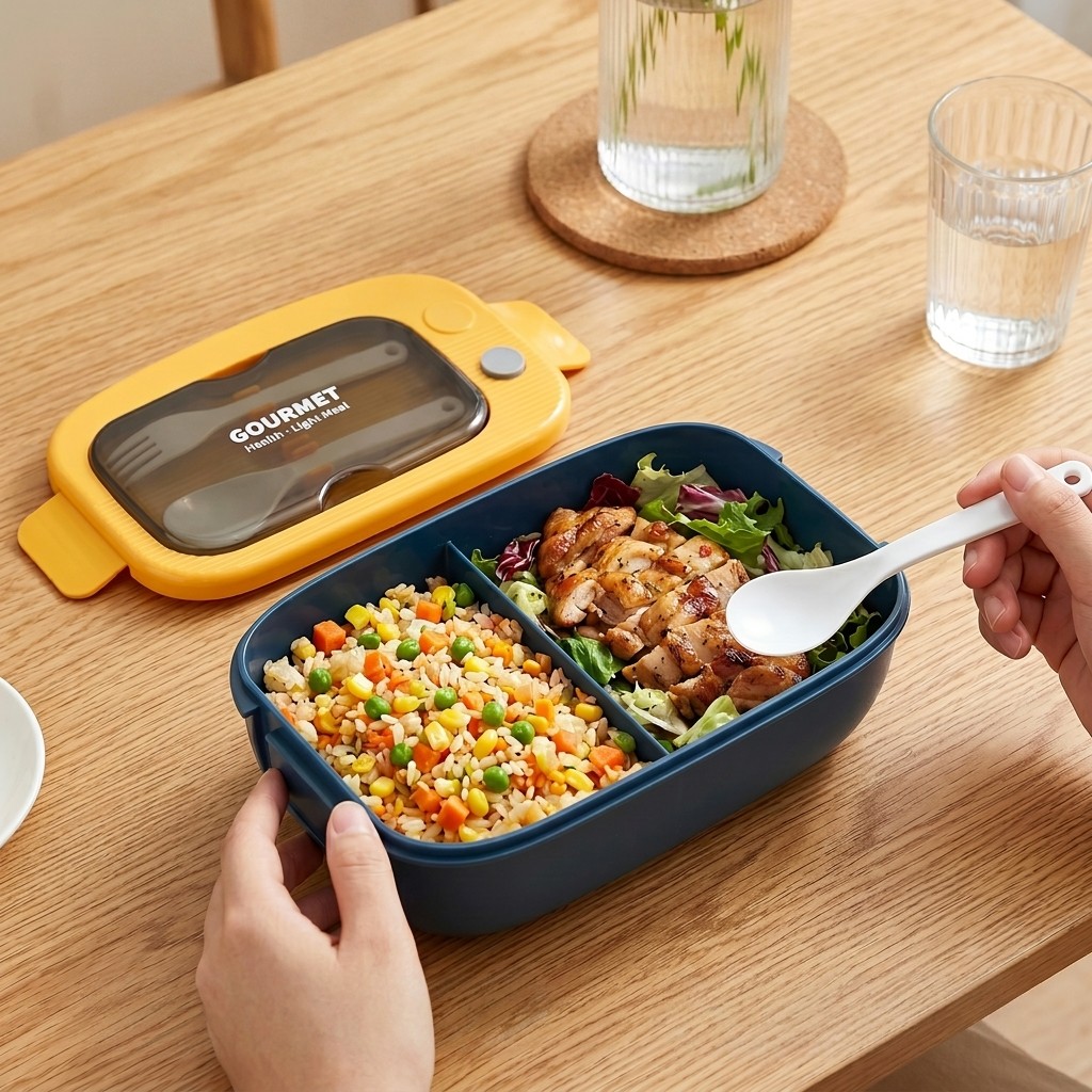 電子レンジ対応プラスチック製弁当箱 2コンパートメント漏れ防 - Food Storage Prep Containers のレビューと価格