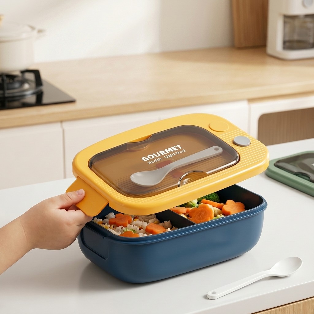 電子レンジ対応プラスチック製弁当箱 2コンパートメント漏れ防 - Food Storage Prep Containers のレビューと価格