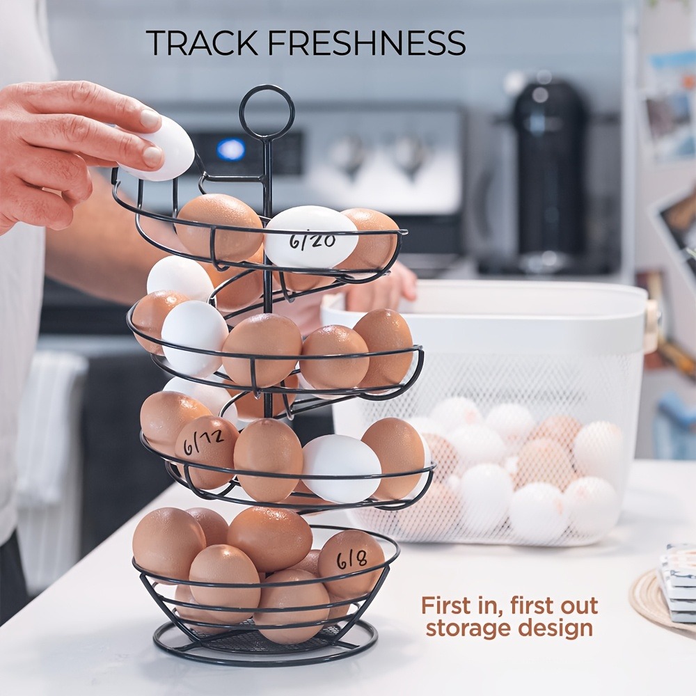 金属製ワイヤー製スパイラルエッグホルダー、カウンター用エッグ - Egg Storage Holder のレビューと価格