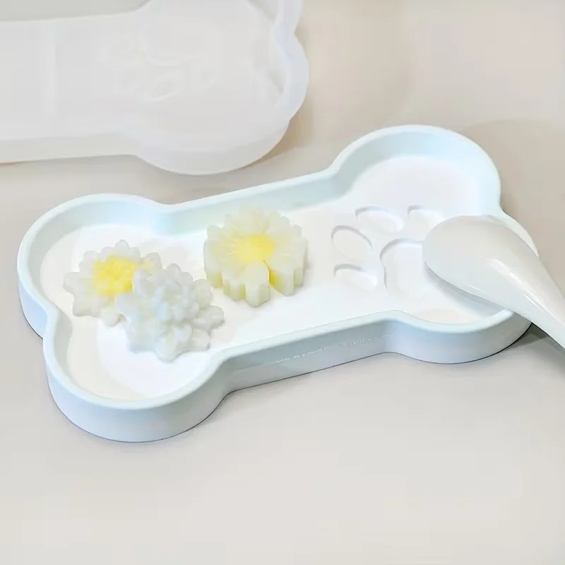 最高品質DIY猫の足と骨の形をしたシリコンモールド収納トレイ - Food Storage Silicone のレビューと価格