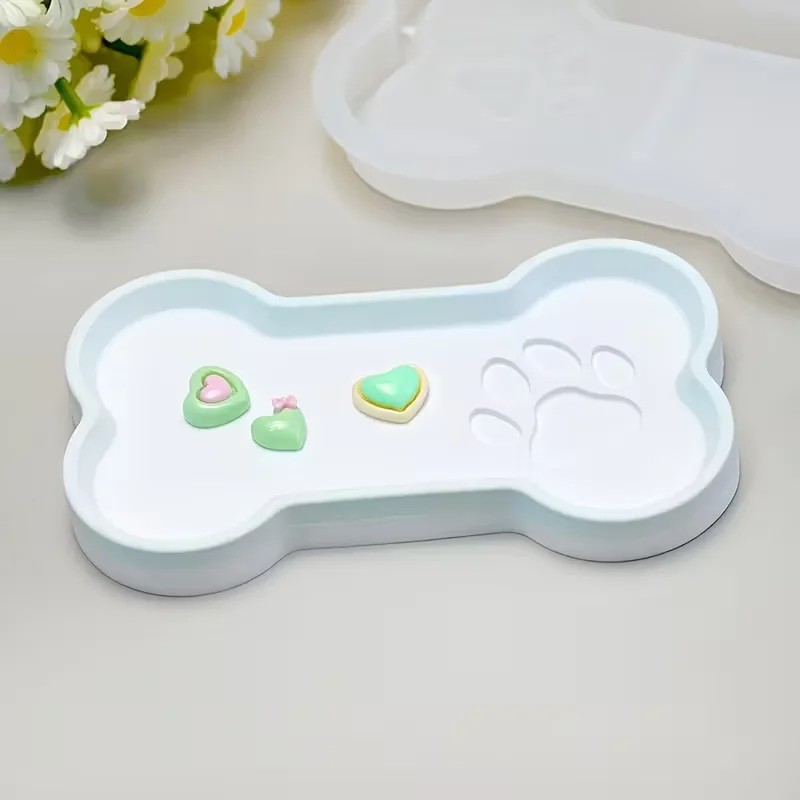 最高品質DIY猫の足と骨の形をしたシリコンモールド収納トレイ - Food Storage Silicone のレビューと価格